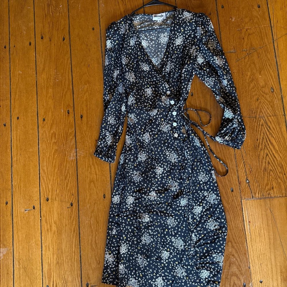 Rouje Black Floral Long Sleeve Dress